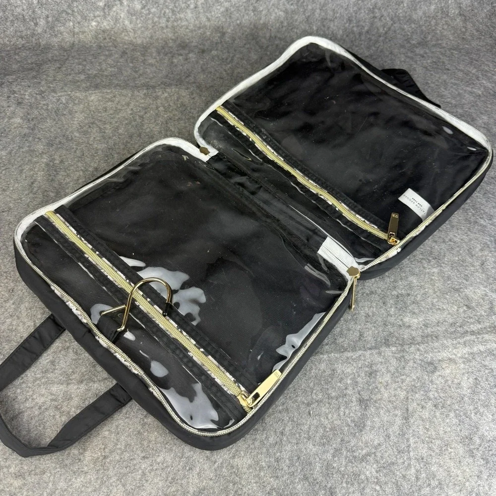 Taylor Brooke New York Black Quilted Morgan Satchel Design Cosmetic‎ Bag Travel